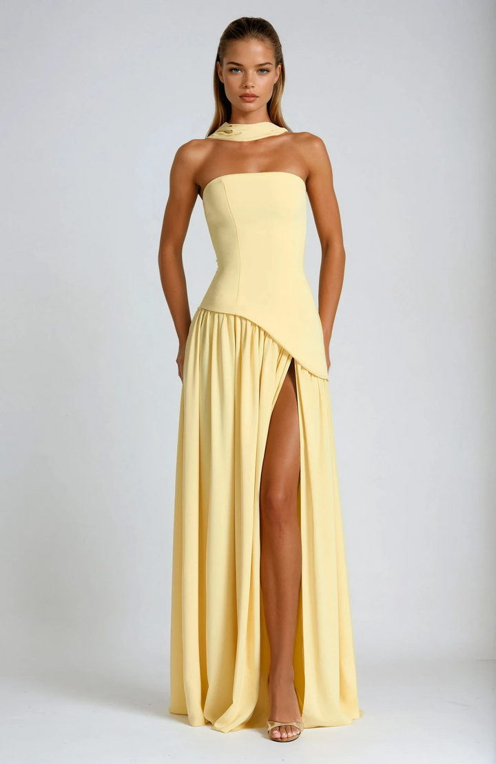 Clara | Women Wedding Guest High Slit Maxi Dress