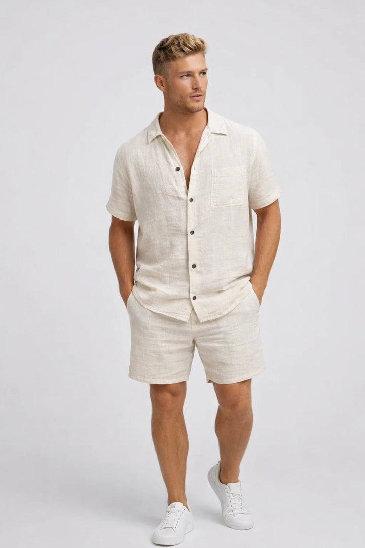 Enzo | Men’s Cuban Collar Short-Sleeve Resort Cabana Set