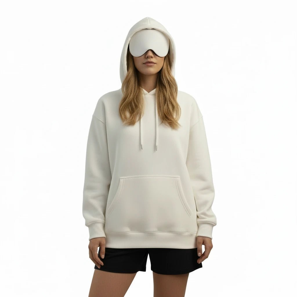 Airplane Mode Hoodie with Built-In Eye Mask