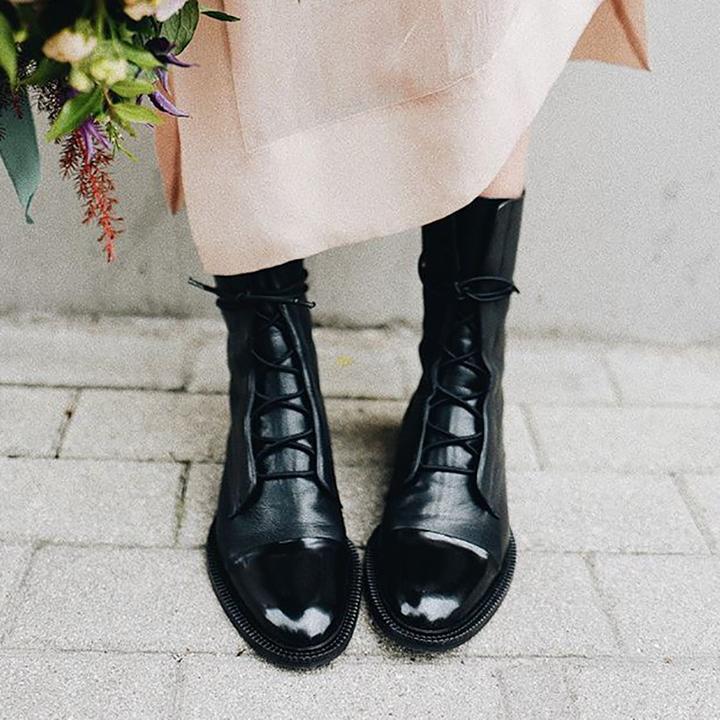 Lace-Up Mid-Calf Boots