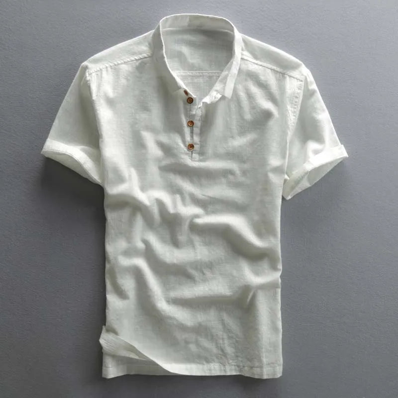 Rafael | Men’s Linen-Cotton Blend Smart-Casual Polo Shirt