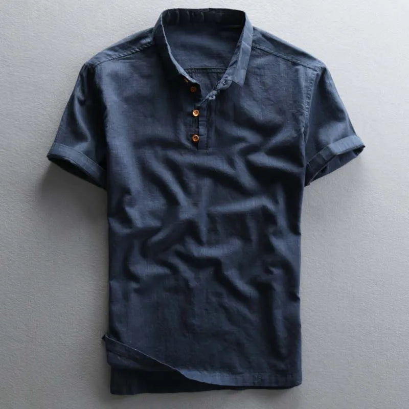 Rafael | Men’s Linen-Cotton Blend Smart-Casual Polo Shirt