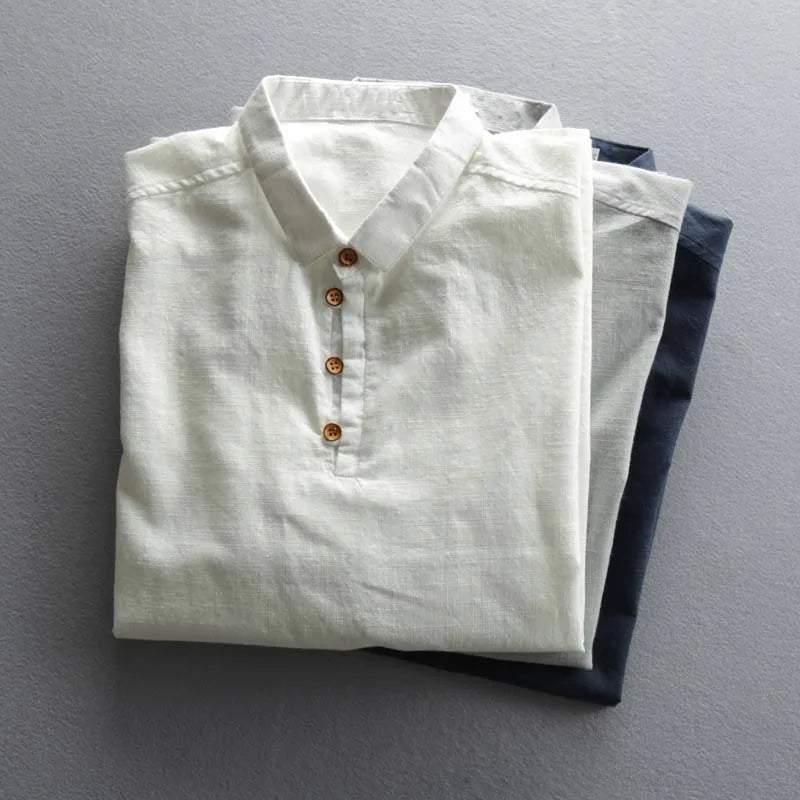Rafael | Men’s Linen-Cotton Blend Smart-Casual Polo Shirt