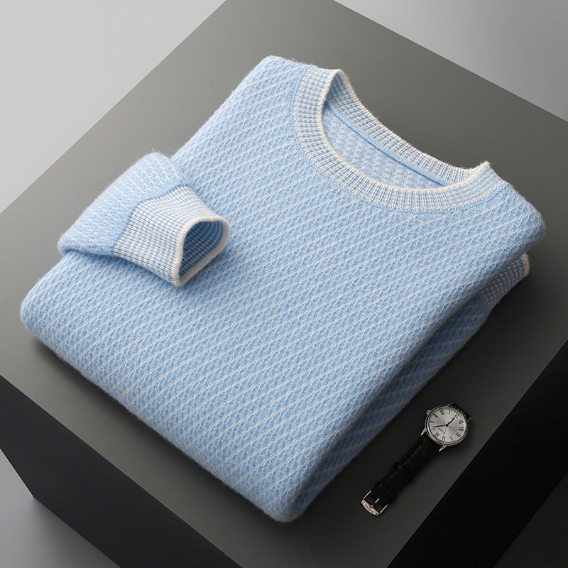 Textured Crewneck Knit Sweater