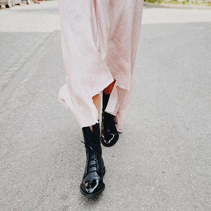 Lace-Up Mid-Calf Boots
