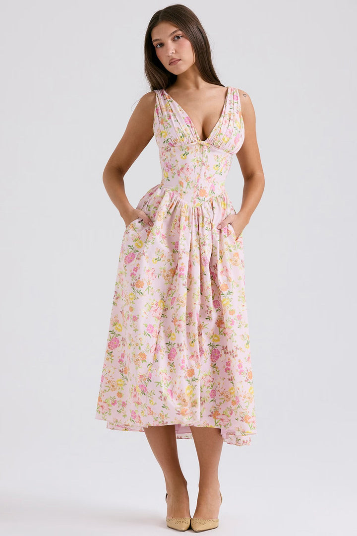 Isla | Elegant Ruched Midi Dress