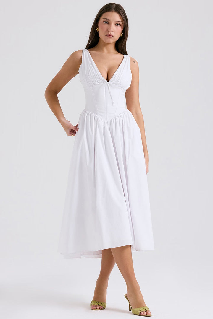 Isla | Elegant Ruched Midi Dress