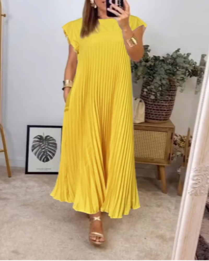Mireille | Pleated A-Line Midi Dress