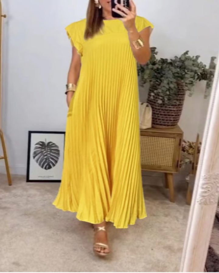 Mireille | Pleated A-Line Midi Dress