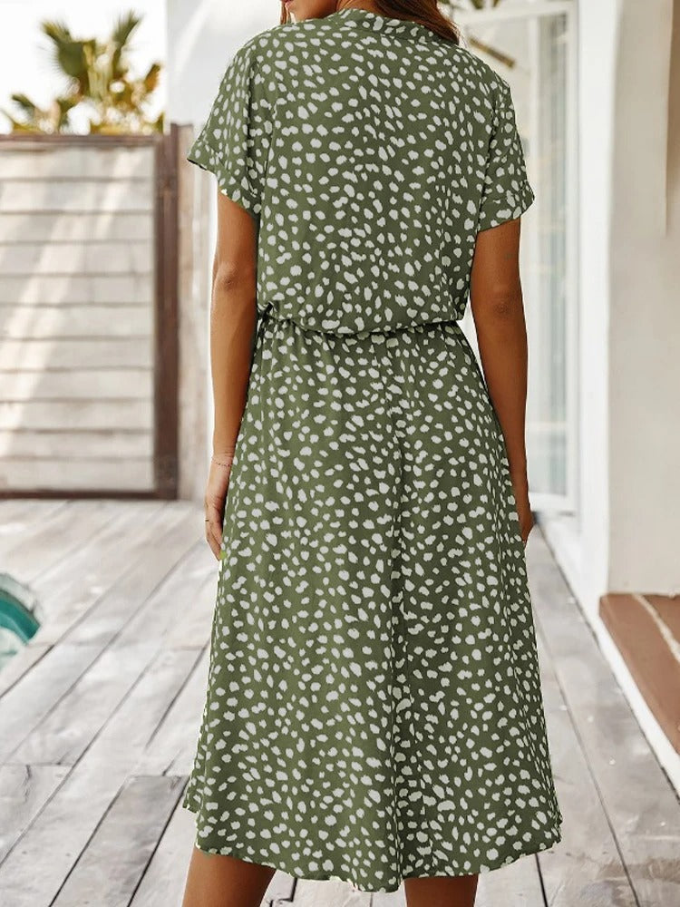 Sienna | Relaxed Leopard Print Midi Dress