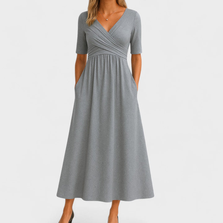 Graceful Wrap Waist Maxi Dress