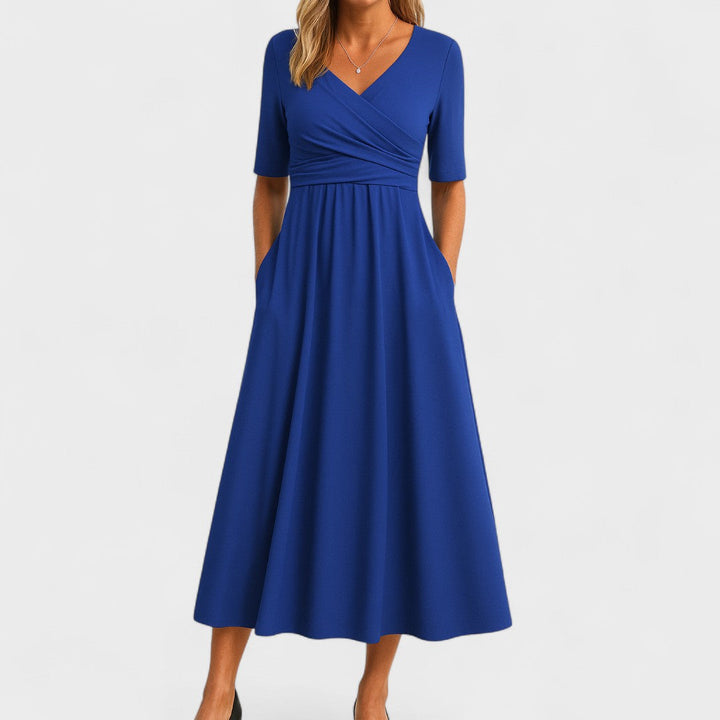 Graceful Wrap Waist Maxi Dress