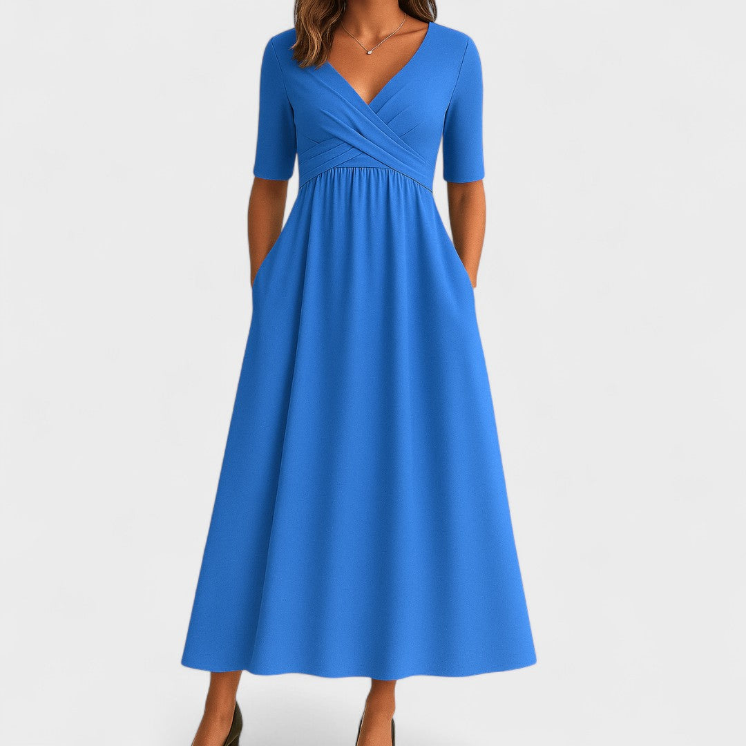 Graceful Wrap Waist Maxi Dress