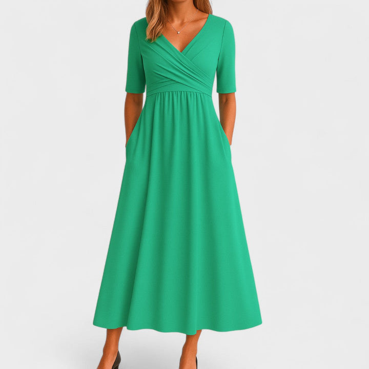 Graceful Wrap Waist Maxi Dress