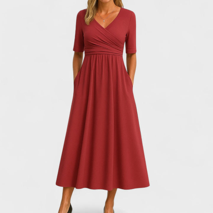 Graceful Wrap Waist Maxi Dress