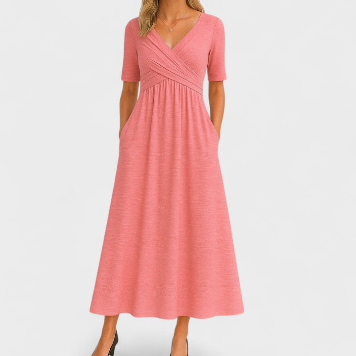 Graceful Wrap Waist Maxi Dress