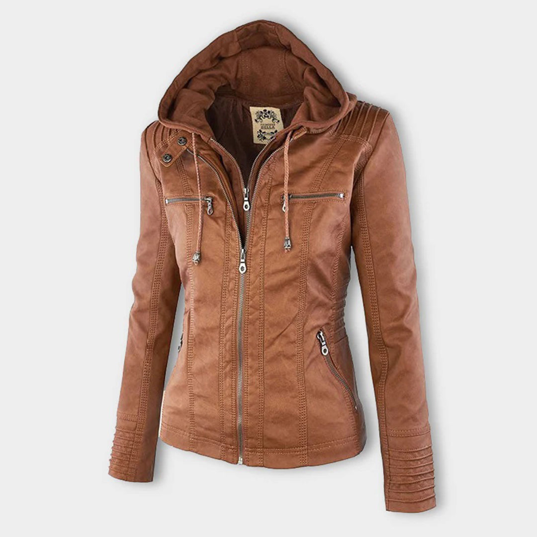 Women’s Hooded Moto-Style Jacket