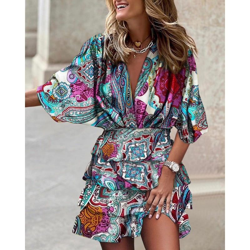 Bohemian Wrap Mini Dress