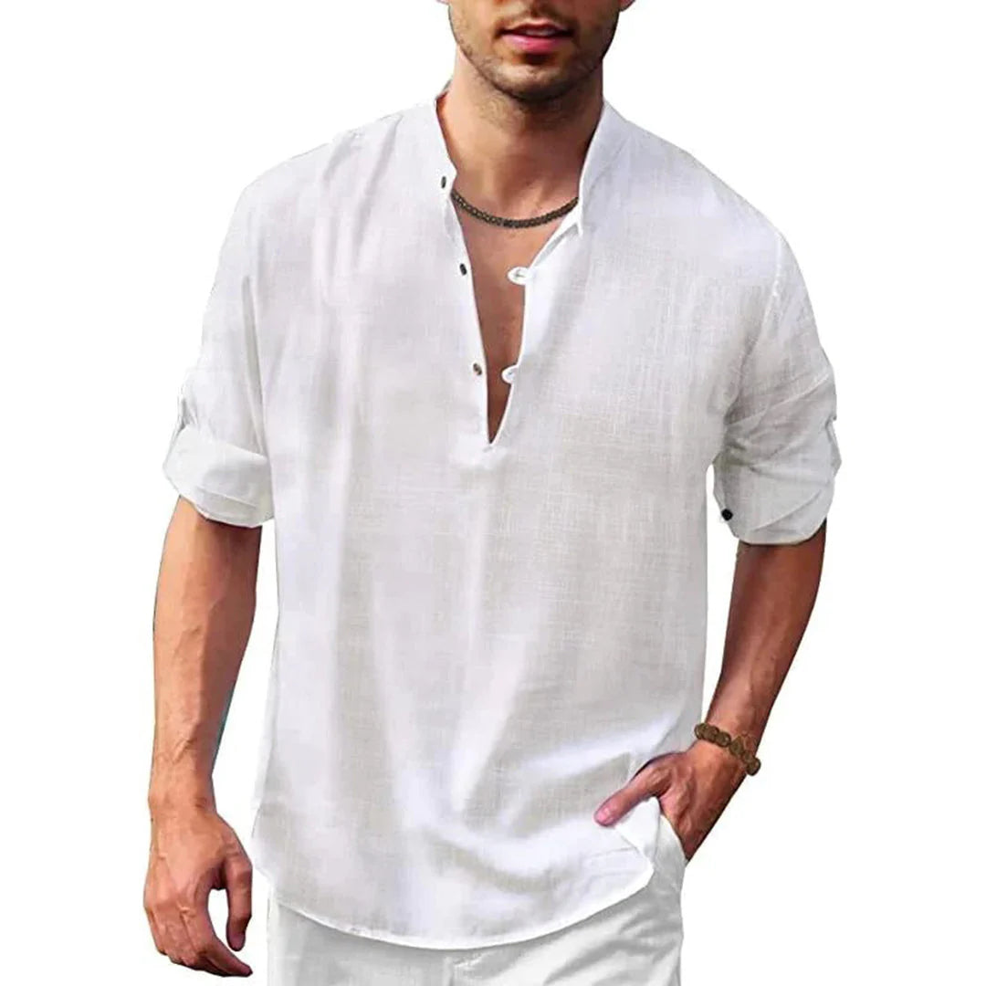 Dante | Men’s Linen-Cotton Blend Smart-Casual Button-Down