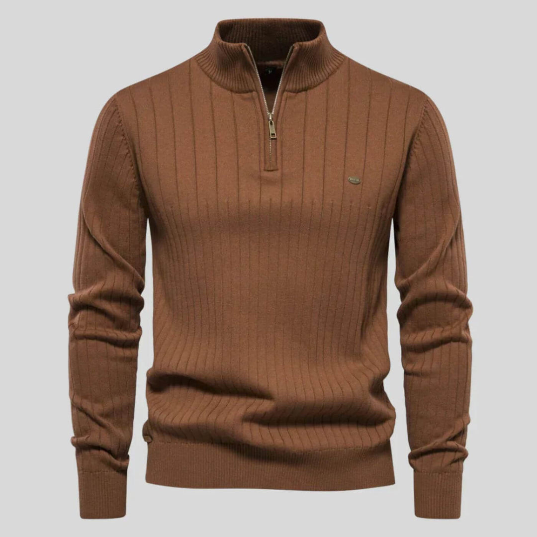 Alaric | Quarter-Zip Ribbed Sweater