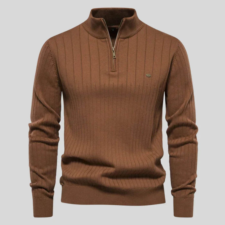 Alaric | Quarter-Zip Ribbed Sweater
