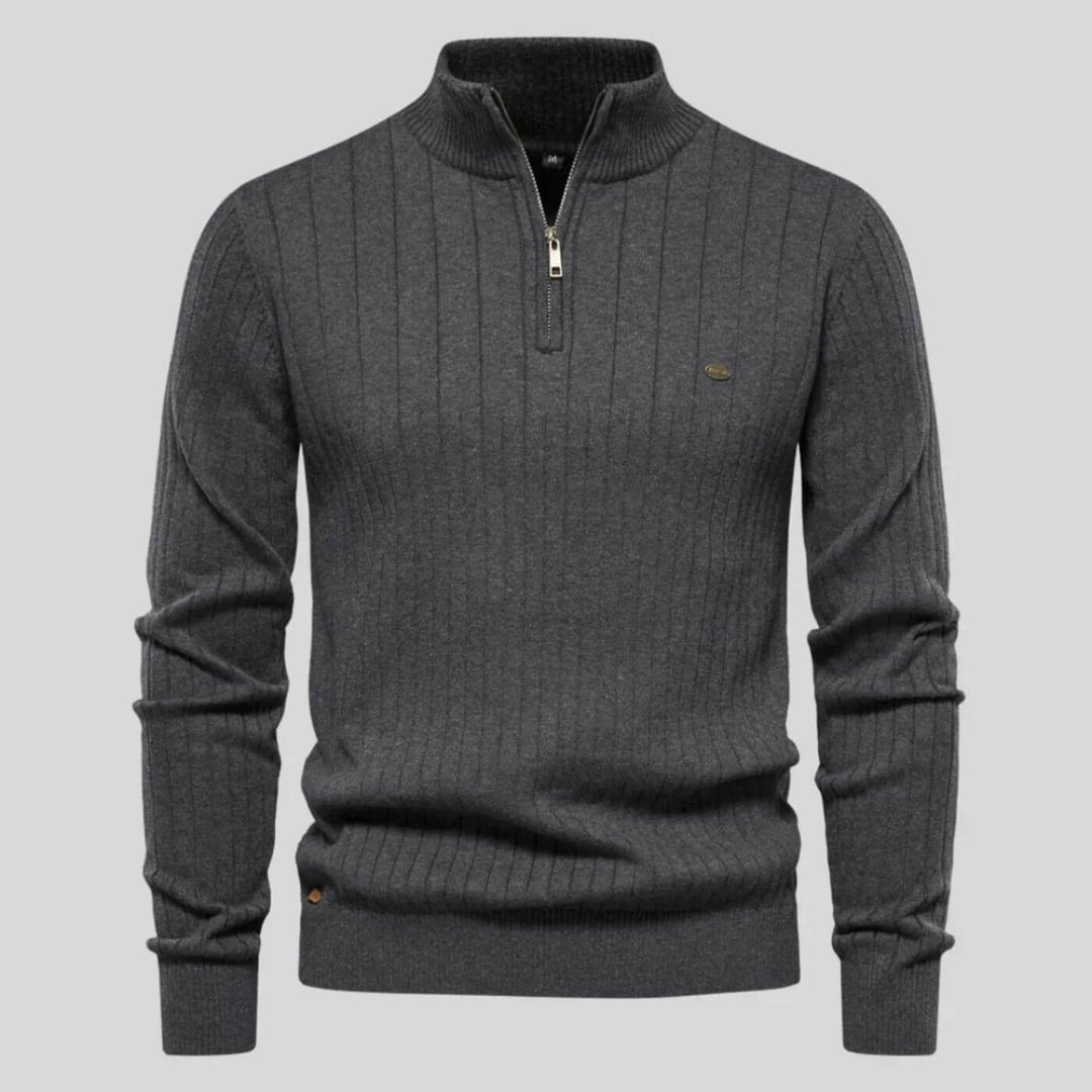 Alaric | Quarter-Zip Ribbed Sweater