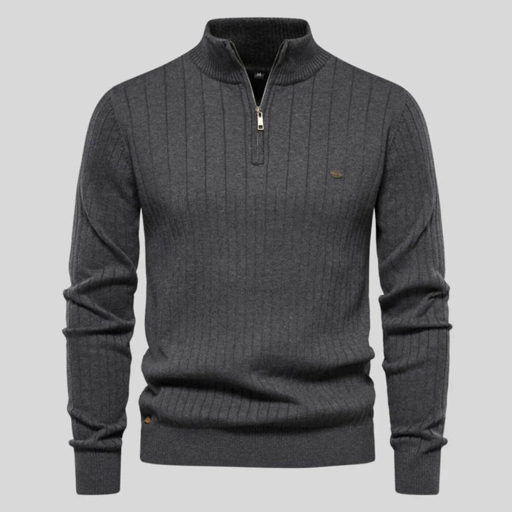 Alaric | Quarter-Zip Ribbed Sweater