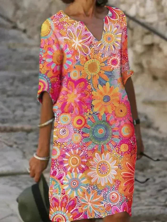 Zeloria | Elegant Floral Tummy Control Dress