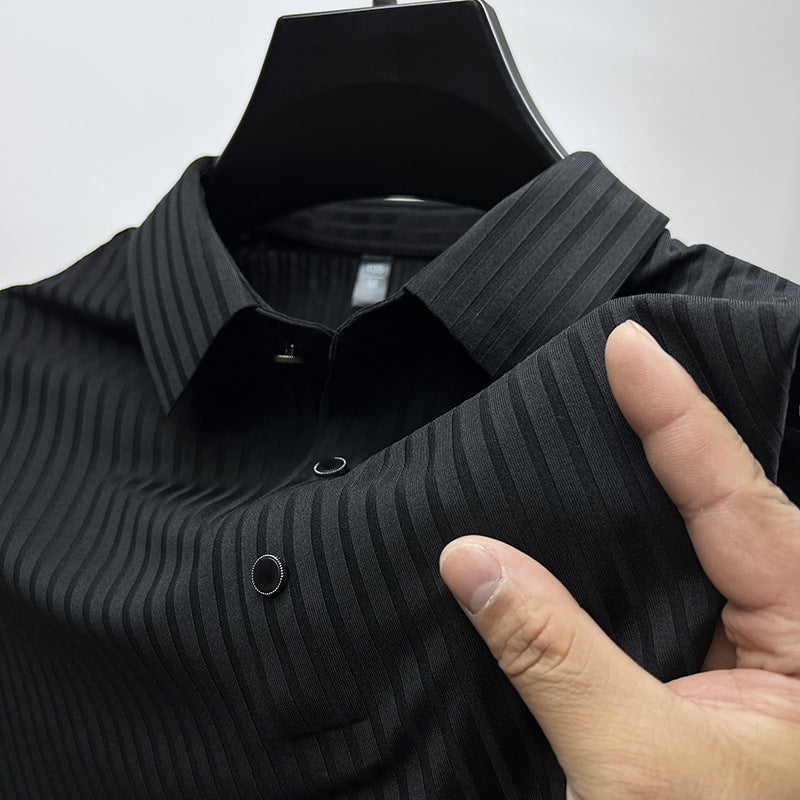 Harrison | Men’s Vertical Stripe Performance Golf &amp; Resort Polo