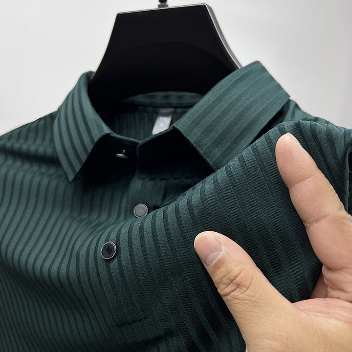 Harrison | Men’s Vertical Stripe Performance Golf &amp; Resort Polo