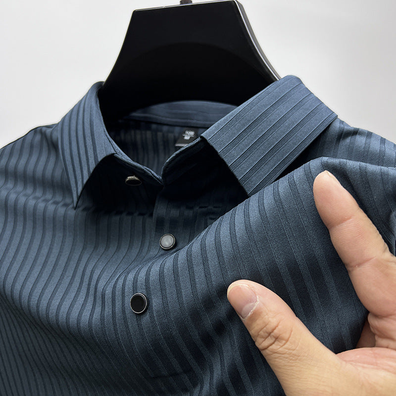 Harrison | Men’s Vertical Stripe Performance Golf &amp; Resort Polo