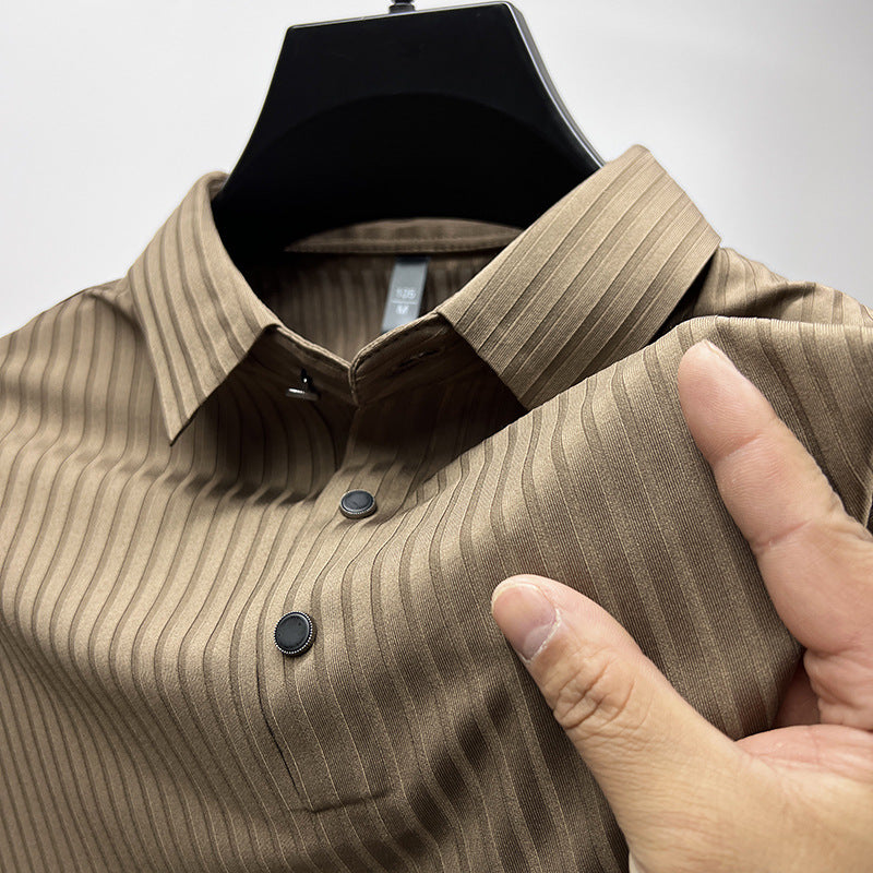 Harrison | Men’s Vertical Stripe Performance Golf &amp; Resort Polo