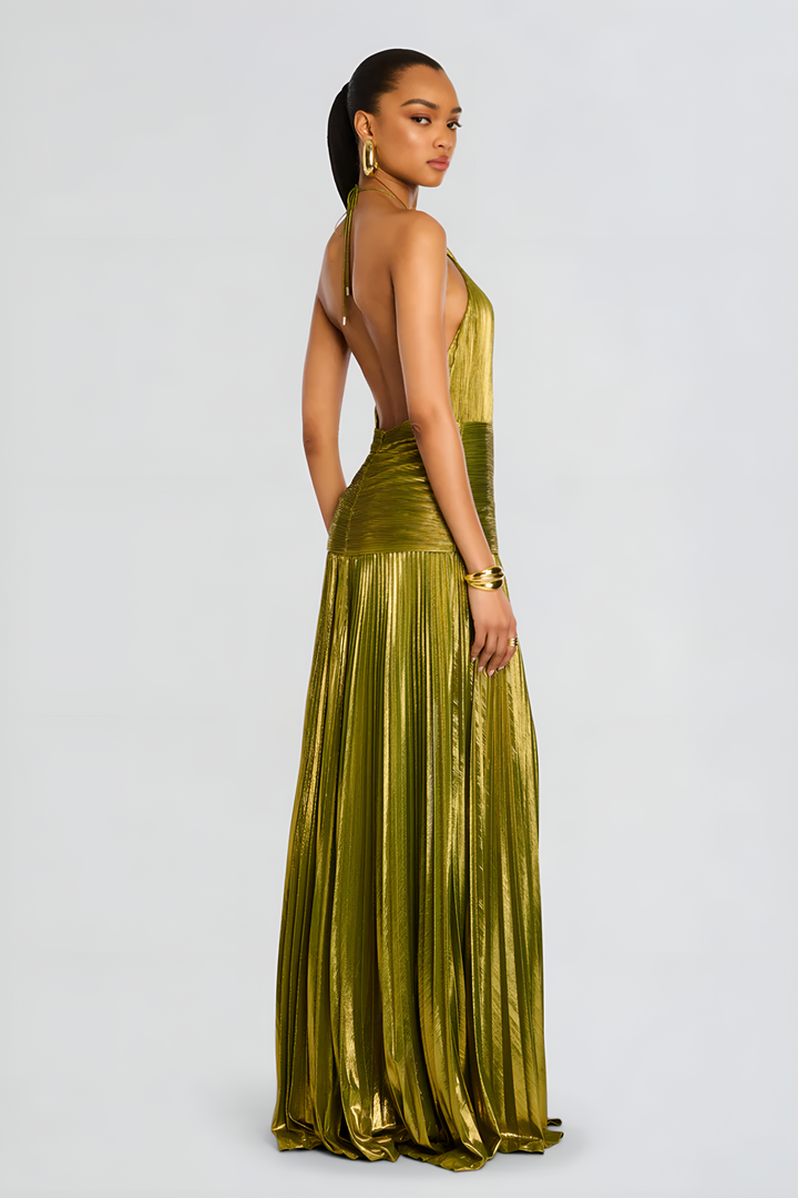 Valoria | Women’s Pleated Maxi Wedding Guest Dress