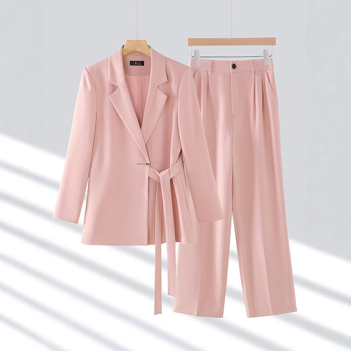 Sienna | Women’s Belted Blazer and Wide Leg Pants Suit
