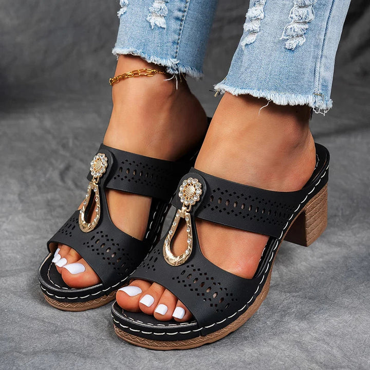 Selene | Elegant Block Heel Sandals