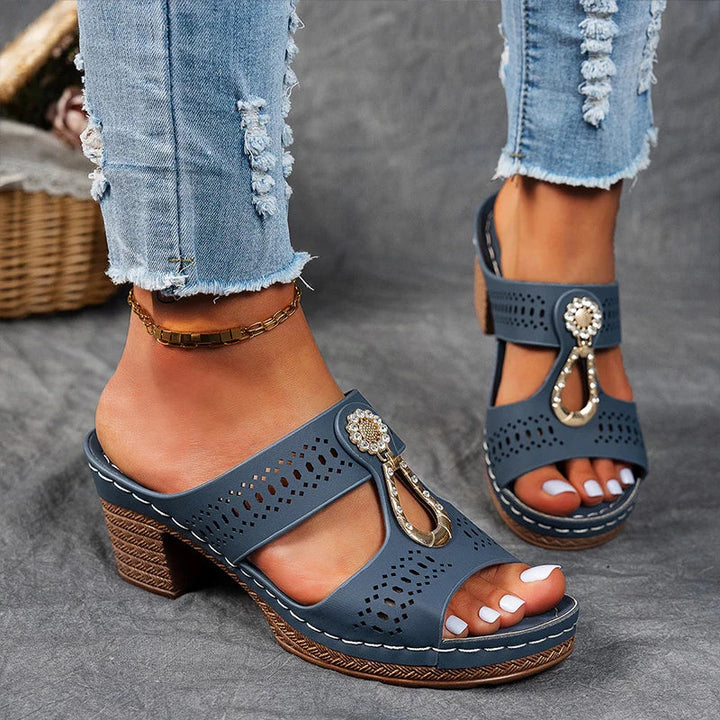 Selene | Elegant Block Heel Sandals
