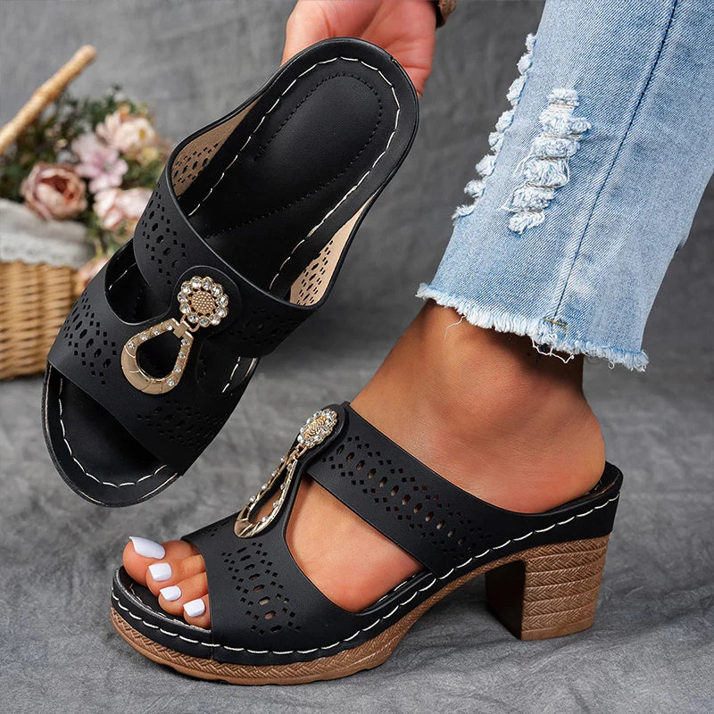 Selene | Elegant Block Heel Sandals