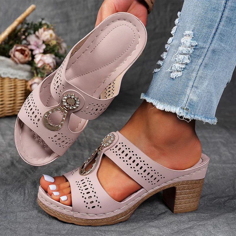 Selene | Elegant Block Heel Sandals
