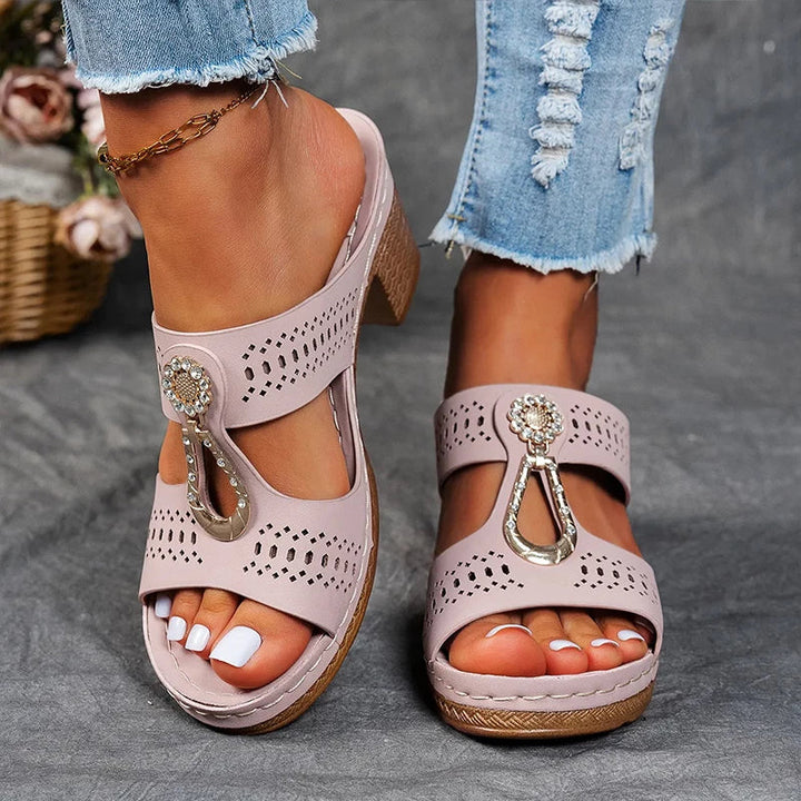 Selene | Elegant Block Heel Sandals