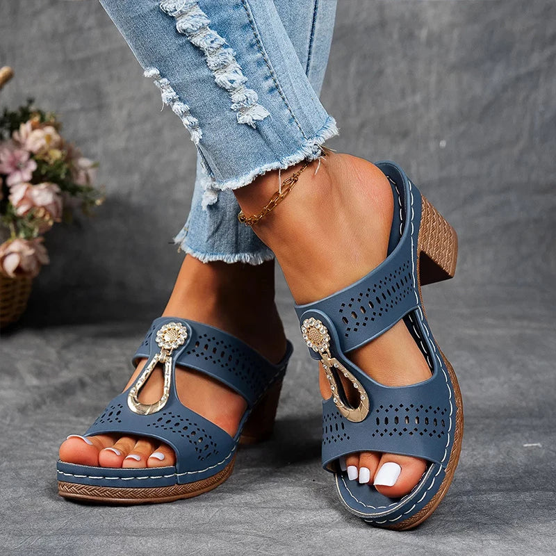 Selene | Elegant Block Heel Sandals