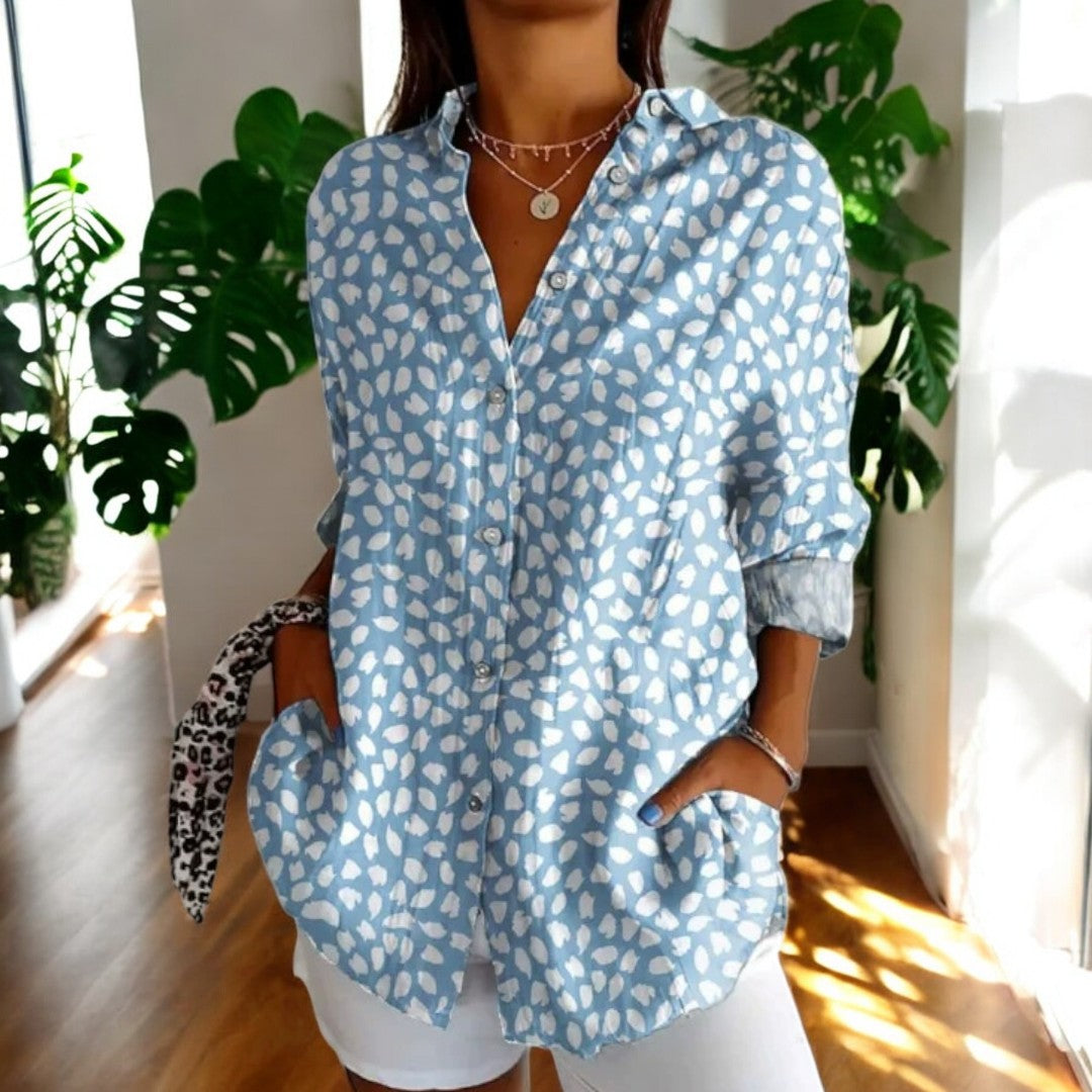 Yara | Artistic Botanical Print Blouse
