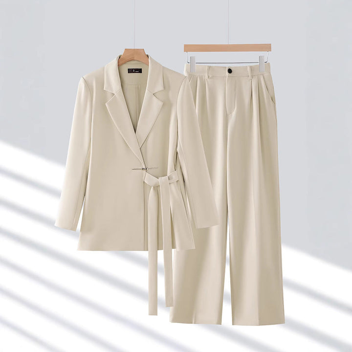 Sienna | Women’s Belted Blazer and Wide Leg Pants Suit
