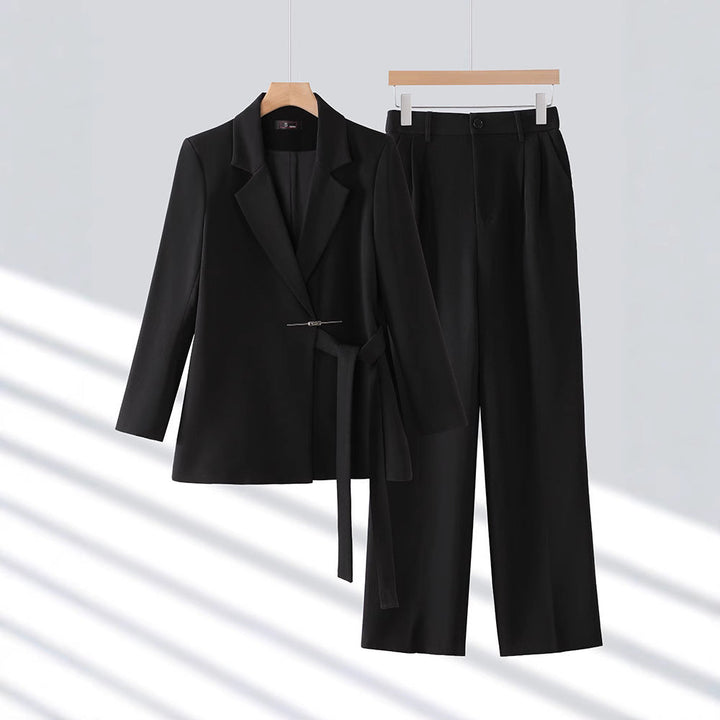 Sienna | Women’s Belted Blazer and Wide Leg Pants Suit
