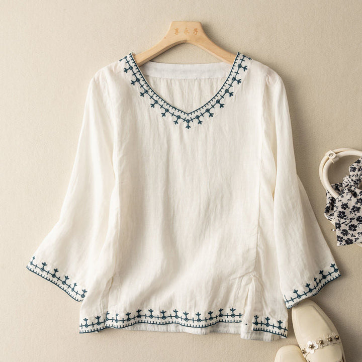 Leona | Embroidered Casual Blouse