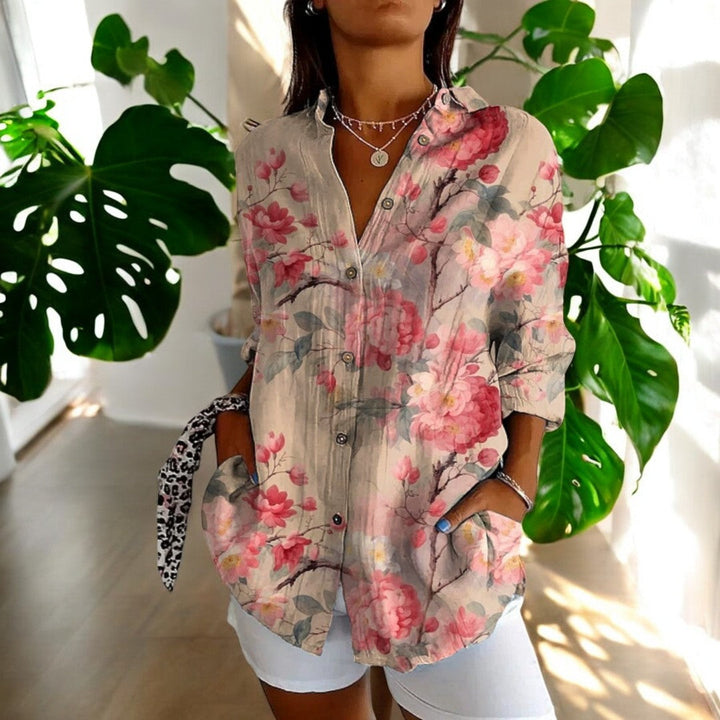 Yara | Artistic Botanical Print Blouse