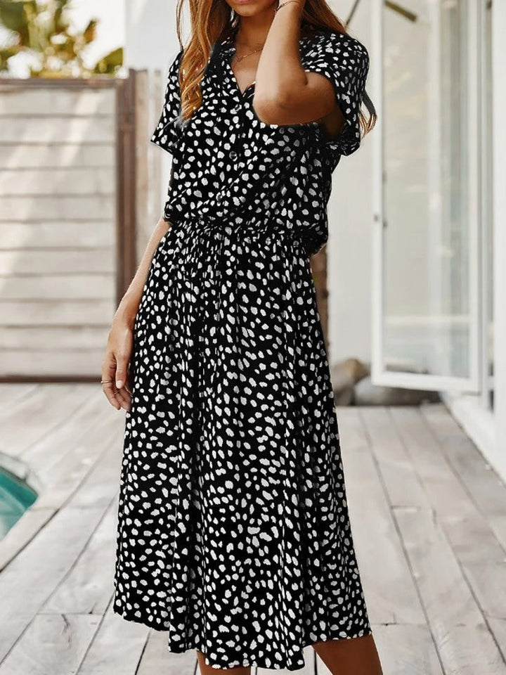 Sienna | Relaxed Leopard Print Midi Dress