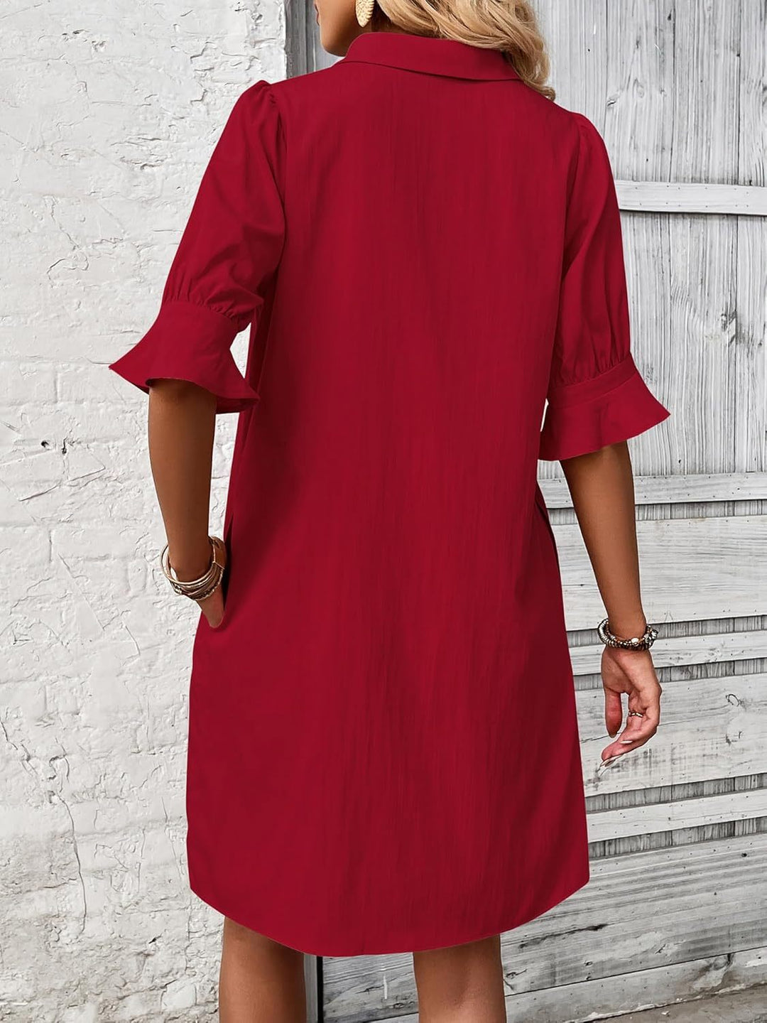 Vionne | Effortless Button-Collar Shirt Dress