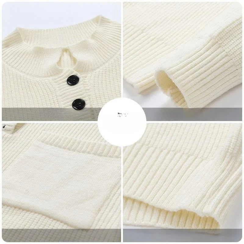 Classic Textured Henley Sweater