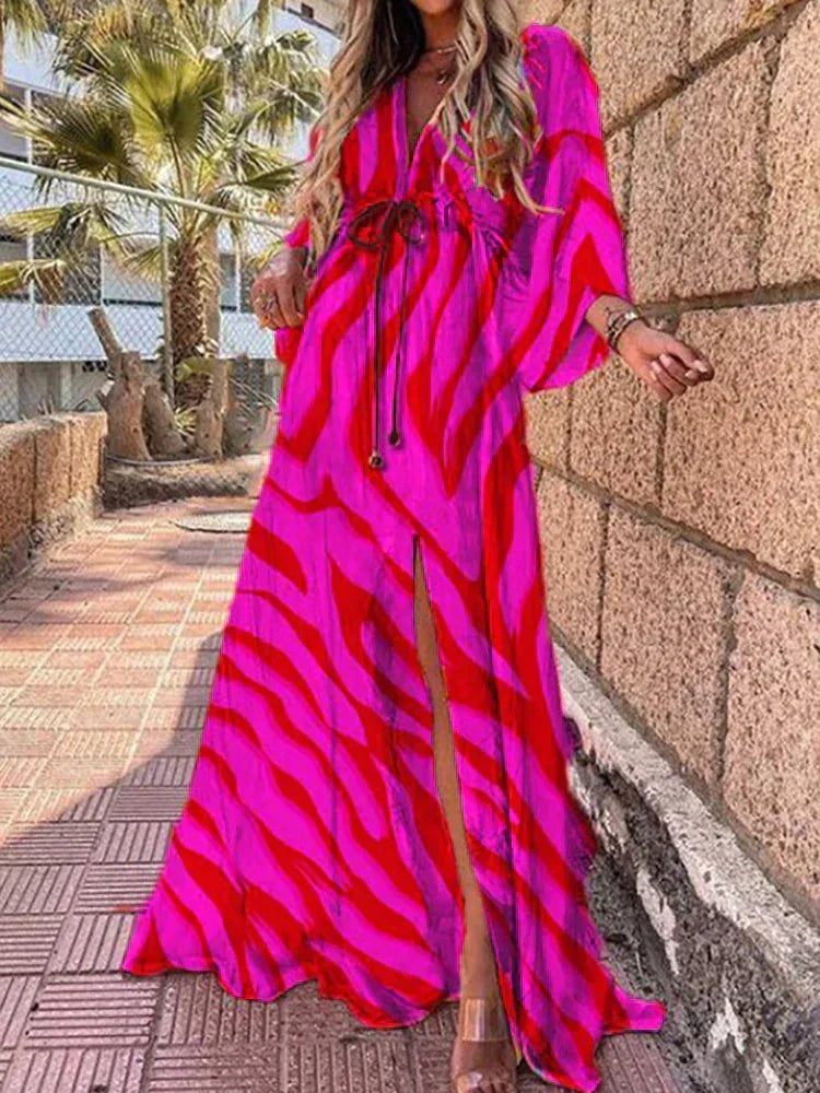 Alora | Heart Print Maxi Dress