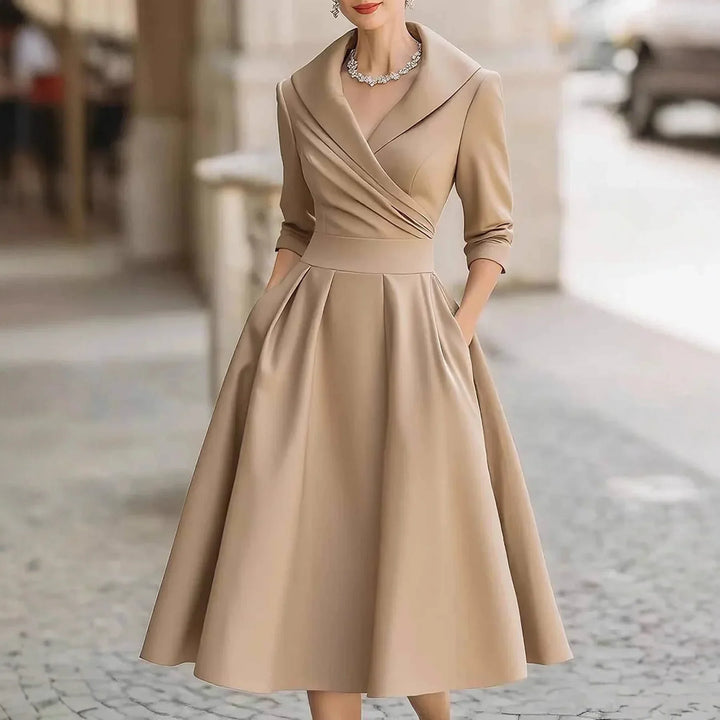 Elegant Pleated Midi Dress